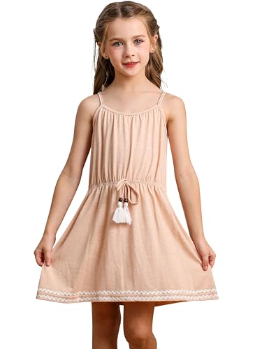BONNY BILLY Mädchen Kleider Kinder Freizeit Sommerkleid Strandkleid Trägerkleid 4-5 Jahre/104-110 Aprikose-1 von BONNY BILLY