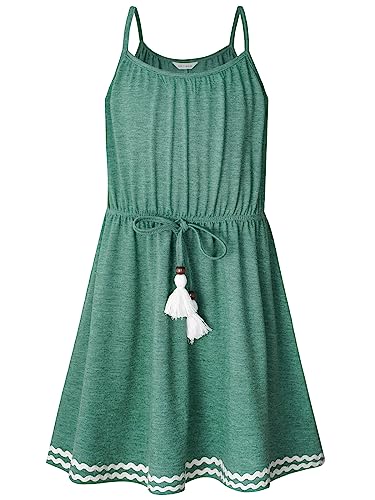 BONNY BILLY Mädchen Kleider Kinder Freizeit Sommerkleid Strandkleid Trägerkleid 7-8 Jahre/122-128 Grün-3 von BONNY BILLY