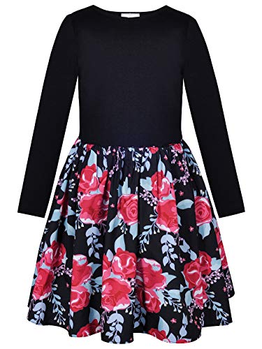 BONNY BILLY Mädchen Kleider Langarm Blumen Baumwolle Jersey Herbst Winter Kinder Kleid 10-11 Jahre/140-146 Schwarz BONNY BILLY Mädchen Kleider Langarm Blumen Baumwolle Jersey Herbst Winter Kinder Kleid 10-11 Jahre/140-146 Schwarz von BONNY BILLY