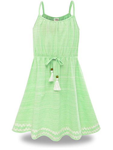 BONNY BILLY Mädchen Kleider Kinder Freizeit Sommerkleid Strandkleid Trägerkleid 8-9 Jahre/128-134 Grün von BONNY BILLY