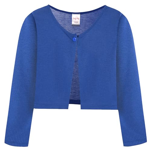 BONNY BILLY Mädchen Strickjacke Langarm Baumwolle Kinder Bolero Jacke 4-5 Jahre/104-110 Marineblau von BONNY BILLY