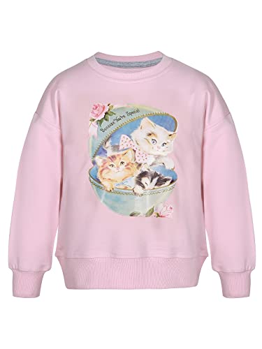 BONNY BILLY Mädchen Sweatshirt Langarmshirt Rundhals Katzen Baumwolle Herbst Winter Kinder Kleidung 11-12 Jahre/146-152 7-Rosa von BONNY BILLY