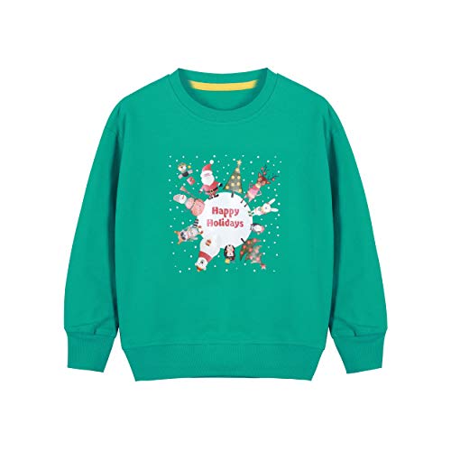 BONNY BILLY Mädchen Sweatshirt Langarmshirt Rundhals Weihnachten Baumwolle Herbst Winter Kinder Kleidung 11-12 Jahre/146-152 9-Grün von BONNY BILLY