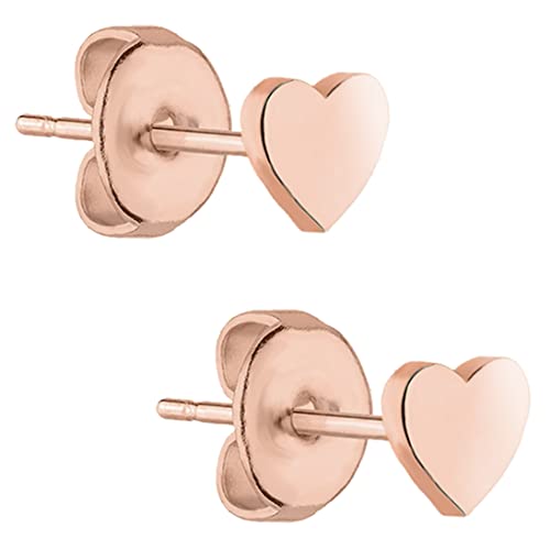 BONNYBIRD® Herz Ohrringe Rosegold - Edelstahl Ohrstecker Herz Damen von BONNYBIRD