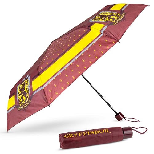 BONNYCO Regenschirm Harry Potter Granat Regenschirm Sturmfest mit Verstärkter Struktur − Klappschirm Tasche Rucksack Reise | Originelle Geschenke für Frauen und Männer | Mini Regenschirm von BONNYCO