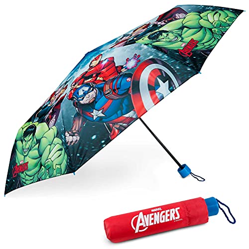 BONNYCO Regenschirm Kinder Avengers Regenschirm Sturmfest mit Verstärkter Struktur - Klappschirm mit für Tasche, Rucksack oder Reise | Taschenschirm Kinder Jungen Klein - Geschenke für Jungen von BONNYCO