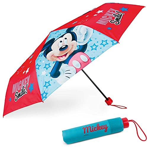 BONNYCO Regenschirm Kinder Mickey Mouse Regenschirm Sturmfest mit Verstärkter Struktur - Klappschirm mit für Tasche, Rucksack oder Reise | Taschenschirm Kinder Jungen Klein Geschenke für Jungen von BONNYCO