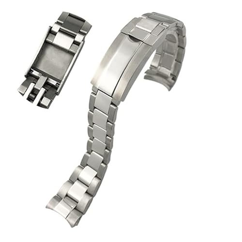 316L Edelstahl-Uhrenarmband 20 mm für Rolex Submariner Daytona Date Just Gleitschloss Silber Solid Watch Armband von BONOOL