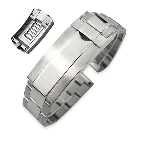 316L Edelstahl-Uhrenarmband 20 mm für Rolex Submariner Daytona Date Just Gleitschloss Silber Solid Watch Armband 316L Edelstahl-Uhrenarmband 20 mm für Rolex Submariner Daytona Date Just Gleitschloss Silber Solid Watch Armband von BONOOL