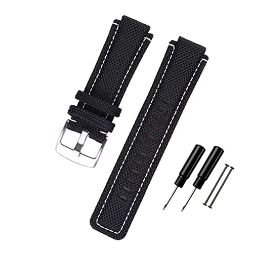 BONOOL 24 * 16mm Uhrenarmband passend für Timex T2N720 T2N721 TW2T76500 6300 6400 Serie Nylon + Leder Ersatzuhrenarmband für Männer Frauen Uhrenarmband von BONOOL