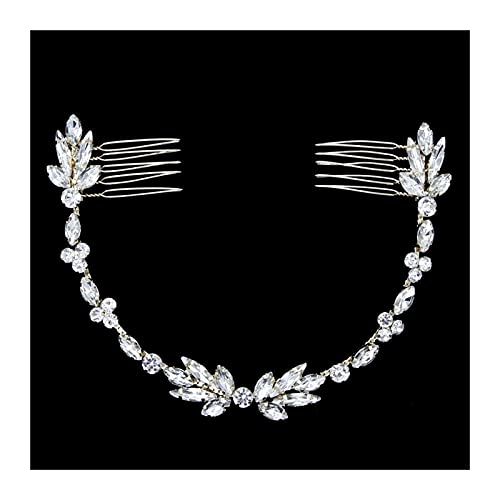 Haarnadel, modisch, silberfarben, verdrahtet, Kristall-Strasssteine, Hochzeit, Haarkamm, Kette, Haarschmuck, Haarband, Braut-Stirnband, Damen-Haarnadeln von BONOOL