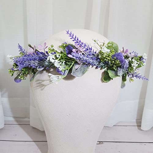 Lavendel Blumenkrone Damen Stirnband Hochzeit Haarschmuck Kopfschmuck Mädchen Blumengirlande Braut Blumen Kopfbedeckung von BONOOL