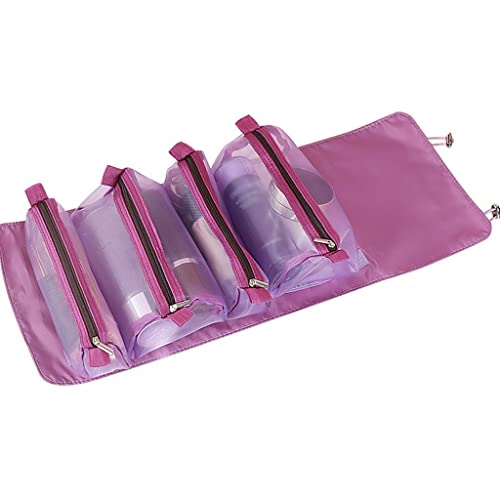 Reise-Kosmetiktasche für Damen, Netzstoff, Make-up-Box, Taschen, Kosmetikerin, Toilettenartikel, Make-up-Pinsel, Lippenstift, Aufbewahrungsorganisator (Farbe: D, Größe: 55 x 17 cm) von BONOOL