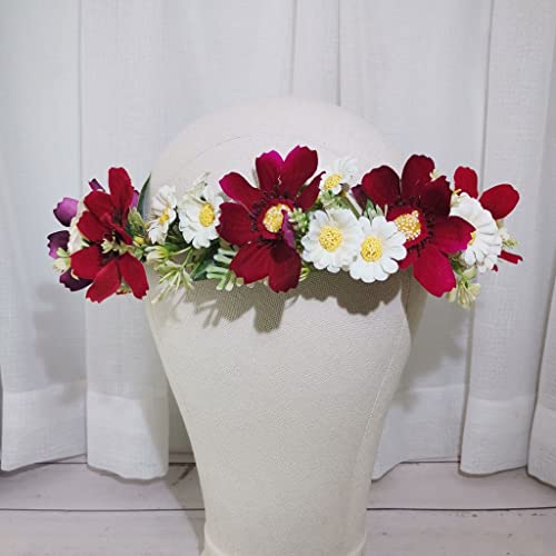 Sonnenblumen-Blumenkrone, Mädchen-Stirnband, Hochzeit, Haarschmuck, Kopfschmuck, Frauen, Blumengirlande, Brautblumen-Kopfbedeckung (Farbe: D, Größe: 1) von BONOOL