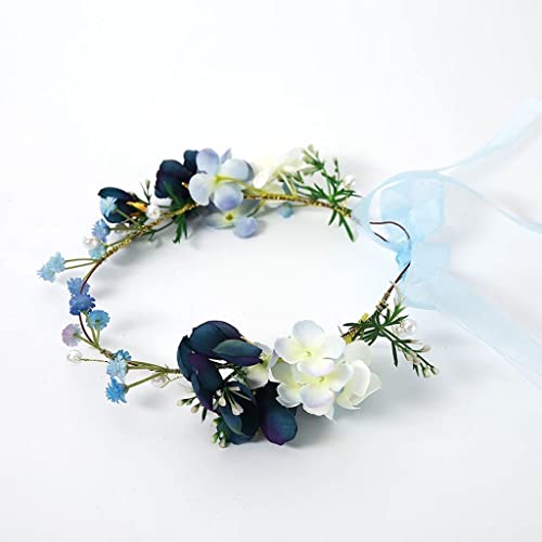 Verstellbare Blumengirlande für Damen, Hochzeit, Party, Kopfbedeckung, Mädchen, Blumenkranz, Krone, Festival, Stirnband, Kopfschmuck von BONOOL