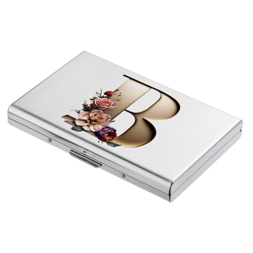 BONSYL RFID Blockierung Metall Kreditkartenetui - Schlanke Geldbörse Mit Modischem Design und Künstlerischen Mustern für Damen und Herren (6 Karten/Silber/B) von BONSYL