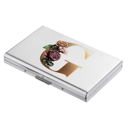 BONSYL RFID Blockierung Metall Kreditkartenetui - Schlanke Geldbörse Mit Modischem Design und Künstlerischem Muster für Damen und Herren (6 Karten/Silber/G) von BONSYL