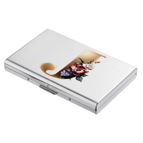 BONSYL Kreditkartenetui, Schlankes RFID Blockierung Metall Kreditkartenetui Geldbörsen, Modisches Design und Künstlerische Muster Kreditkartenetui für Damen und Herren.(6 Karten/Silber/J) von BONSYL