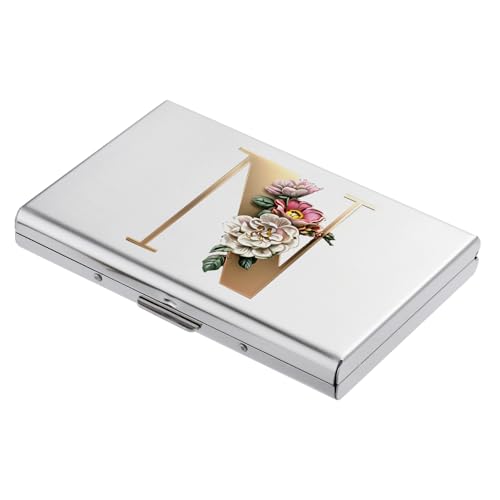 BONSYL Kreditkartenetui, Schlankes RFID Blockierung Metall Kreditkartenetui Geldbörsen, Modisches Design und Künstlerische Muster Kreditkartenetui für Damen und Herren.(6 Karten/Silber/N) von BONSYL