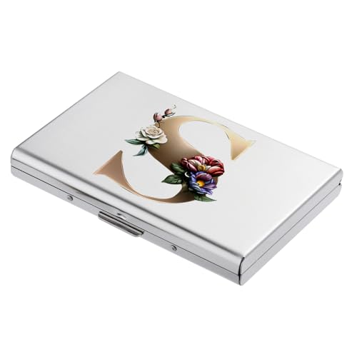 BONSYL RFID Blockierung Metall Kreditkartenetui - Schlanke Geldbörse Mit Modischem Design und Künstlerischen Mustern für Damen und Herren (6 Karten/Silber/S) von BONSYL