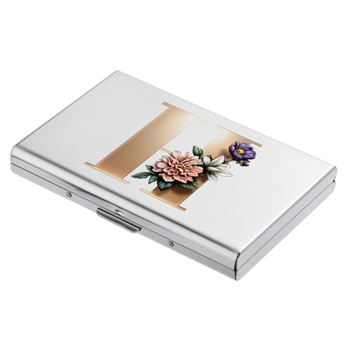 BONSYL RFID Blockierung Metall Kreditkartenetui - Schlanke Geldbörse Mit Modischem Design und Künstlerischen Mustern für Damen und Herren (6 Karten/Silber/H) von BONSYL