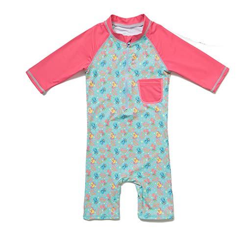 BONVERANO Baby Mädchen Badeanzug EIN stück 3/4 der ärmellänge UV-Schutz 50+ Kleidung MIT Einem Reißverschluss…(Pink-Pony,18-24Monate… von BONVERANO