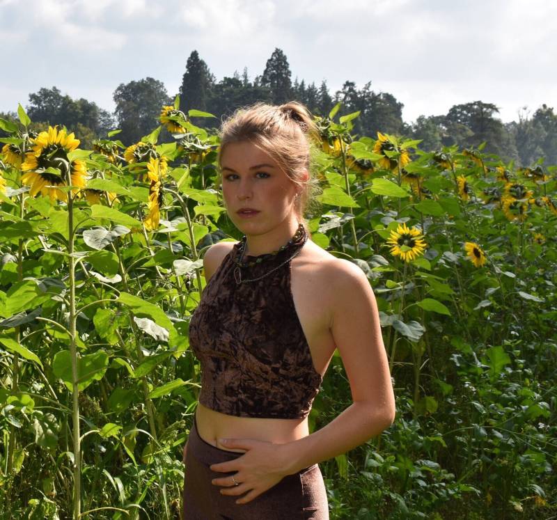 Samt Neckholder Crop Top Festival Boho von BOODWAH