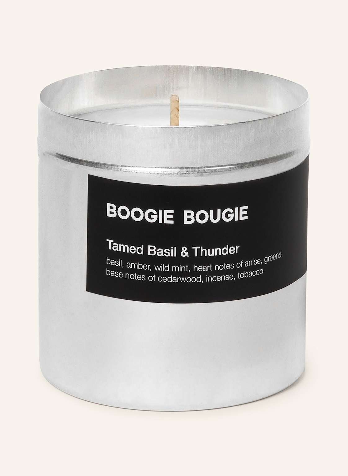 Boogie Bougie Duftkerze Tamed Basil & Thunder silber Boogie Bougie Duftkerze Tamed Basil & Thunder silber von BOOGIE BOUGIE