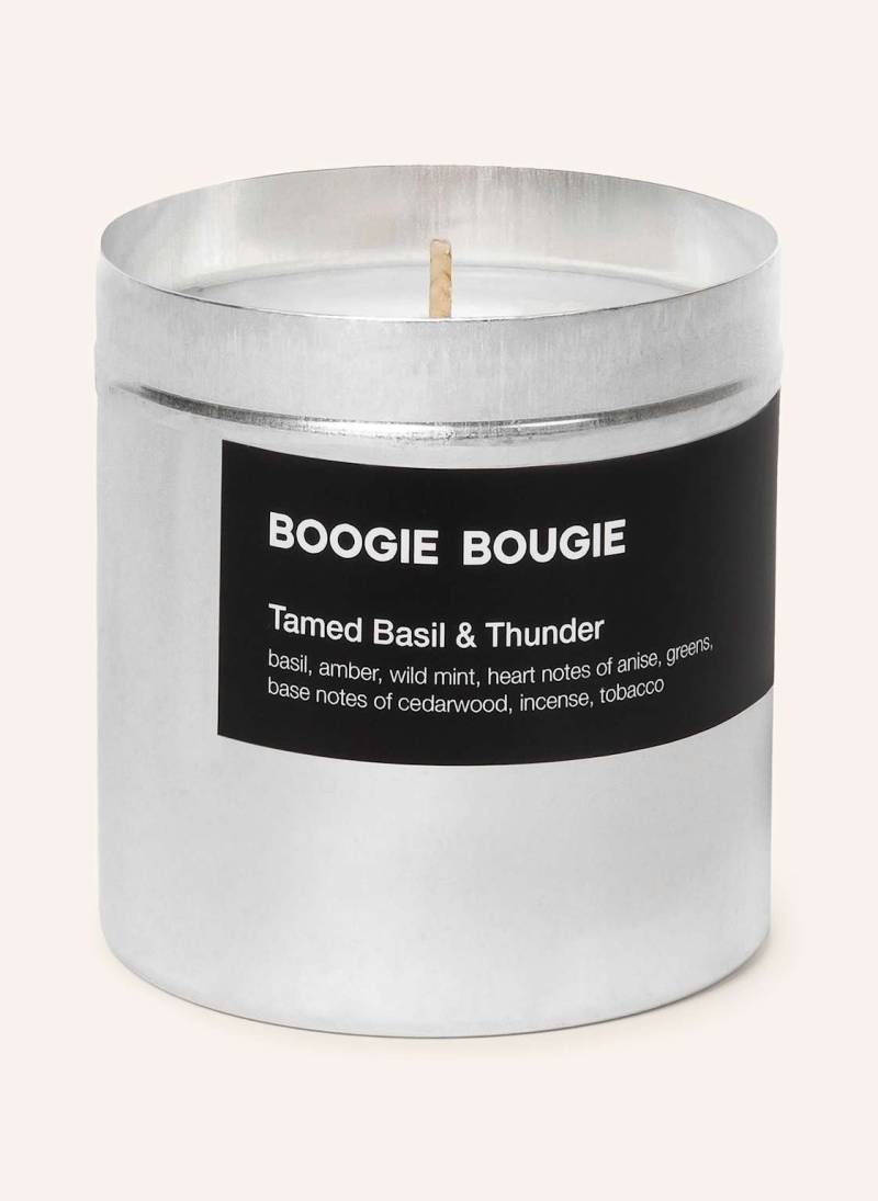 Boogie Bougie Duftkerze Tamed Basil & Thunder silber von BOOGIE BOUGIE