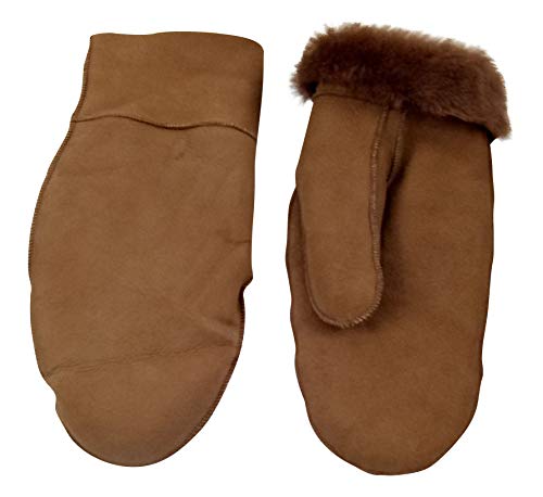 BOOM IT Lammfell Faust Handschuh für Herren oder Damen (h1) (XL, beige) von BOOM IT