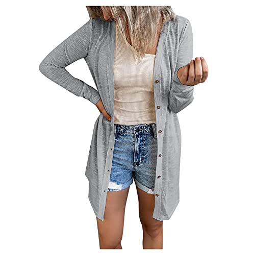BOOMJIU Damen Cardigan Basic Strick Strickjacke Bolero Mantel Jacke Sweatjacke Damen Cardigan Langarm Einfarbig Leichte Dünne Lang Strickjacke BOOMJIU Damen Cardigan Basic Strick Strickjacke Bolero Mantel Jacke Sweatjacke Damen Cardigan Langarm Einfarbig Leichte Dünne Lang Strickjacke von BOOMJIU