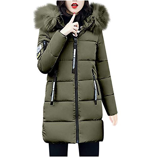 BOOMJIU Damen Winter Jacke Parka Damen übergangsjacke Lang Mantel Outdoorjacke Winterjacken Winterjacke Damen Kleidung Mit Taschen Warm GefüTterte Winterjacke von BOOMJIU