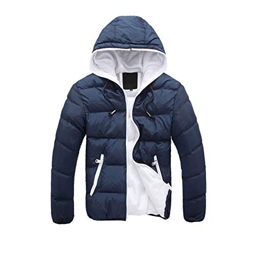 BOOMJIU Herren Steppjacke Mit Kapuze Übergangsjacke Leicht Langarm Daunenjacke Baumwolle Windbreaker Winter Warm Daunen Jacken Freizeitjacke Pufferjacke Softshelljacke Sweatjacke von BOOMJIU