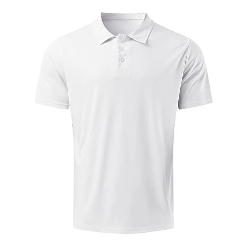 Poloshirt Herren, T Shirts Männer, Hemd Herren Kurzarm Giraffe Stickerei T-Shirt Sommer Slim Fit Golf Sports (A02 Weiß, L) von BOOMJIU