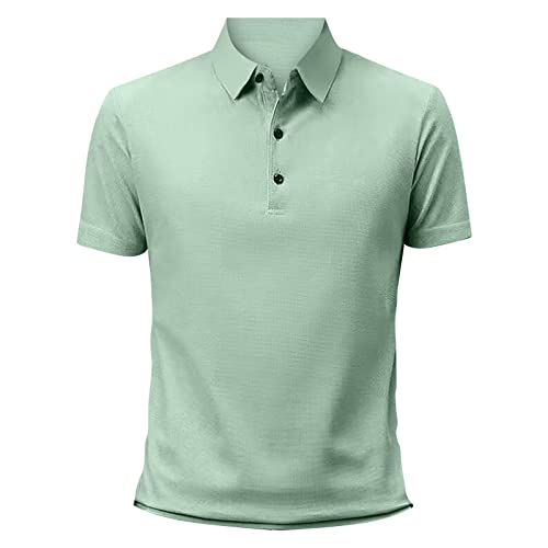 Poloshirt Herren, T Shirts Männer, Hemd Herren Kurzarm Giraffe Stickerei T-Shirt Sommer Slim Fit Golf Sports (A03 Grün, M) von BOOMJIU