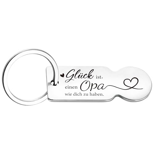 BOOMTOP Geschenk für Oma Opa Schlüsselanhänger Großeltern Geschenk Einkaufswagenlöser Glück ist einen Opa/eine Oma wie dich zu haben Abziehbar Einkaufswagen Chips Weihnachten Silvester Geschenk von BOOMTOP
