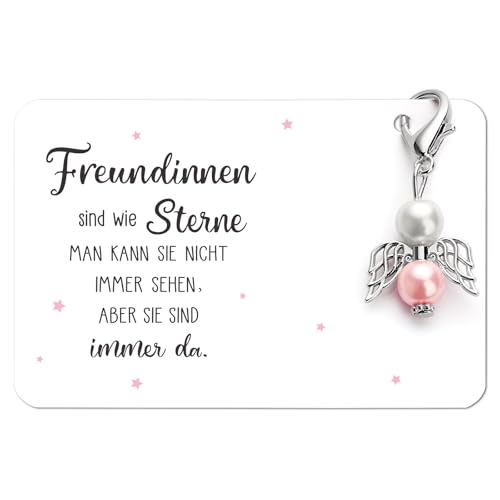 BOOMTOP Schutzengel Schlüsselanhänger Freundinnen Freunde Geschenk Glücksbringer Engel Bester Freund Geschenk Beste Freundin für Weihnachten Adventskalender Füllung Abschiedsgeschenk Kollegen Kollegin von BOOMTOP