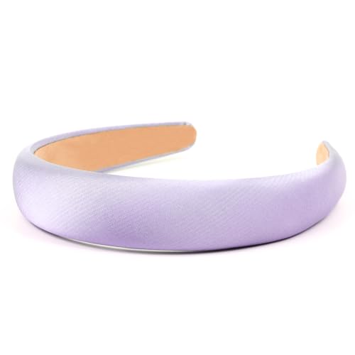 Trachten Haarreif Dirndl Haarschmuck Breit Gepolstertes Haarband Wiesn Haarreifen in Optik-Look Mode Stirnband Einfarbig Kopfband für Bierfest Kostüm Frauen und Mädchen Helllila von BOOMTOP