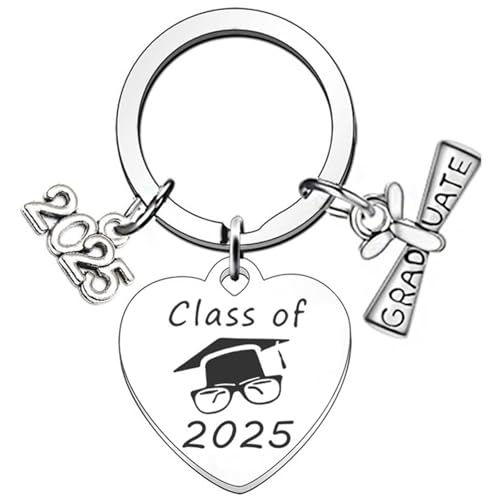 BOOSHMall Graduierung Schlüsselanhänger, Bachelor Geschenk, Schlüsselanhänger Bachelor, Aufmunterung Geschenke keychain Edelstahl Absolvent - 2025 Herz von BOOSHMall