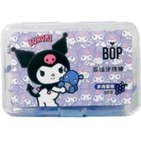 BOP - Disposable Plastic Stemmed Twin-Line Fresh Floss Stick Sanrio Limited Edition - 2 Flavors Kuromi (Succulent Grape) - 50pcs von BOP