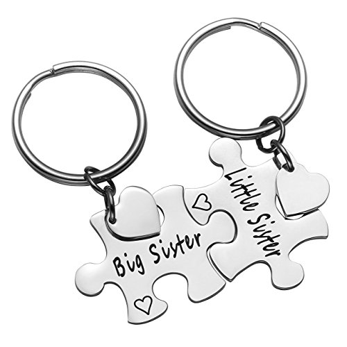 BOPREINA Puzzle Schlüsselanhänger mit Big Sister Little Sister Schrift Schwester Freundschaft Geschenke für Schwestern Freundin, 2 Stücke Silber Edelstahl Schlüsselbund Keychain Gift BOPREINA Puzzle Schlüsselanhänger mit Big Sister Little Sister Schrift Schwester Freundschaft Geschenke für Schwestern Freundin, 2 Stücke Silber Edelstahl Schlüsselbund Keychain Gift von BOPREINA