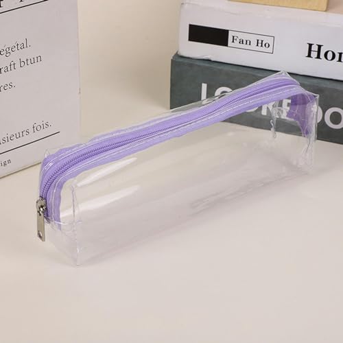 BOQUN Durchsichtiges Federmäppchen 2Pcs Transparent Zipper Bleistift Fall Stift Tasche Kosmetische Make-Up Tasche Verschiedene Organizers Schreibwaren Schulbedarf-D von BOQUN