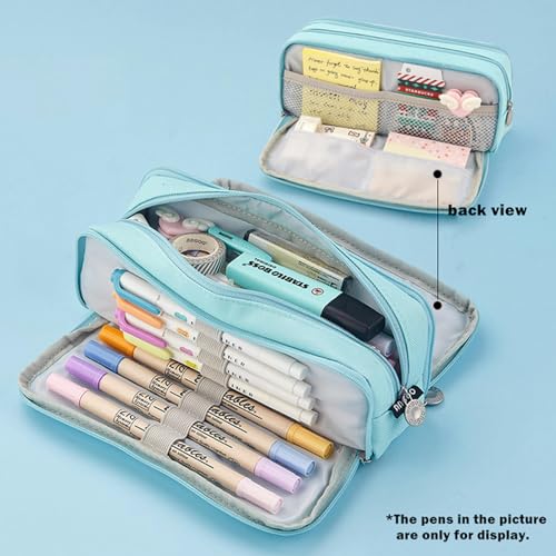 BOQUN Mäppchen Bleistiftkoffer Mit Großer Kapazität Kawaii Niedliche Bleistiftkoffer Student Pen Case Big School Supplies Storpernery Bleistifttaschen-Hellblau von BOQUN