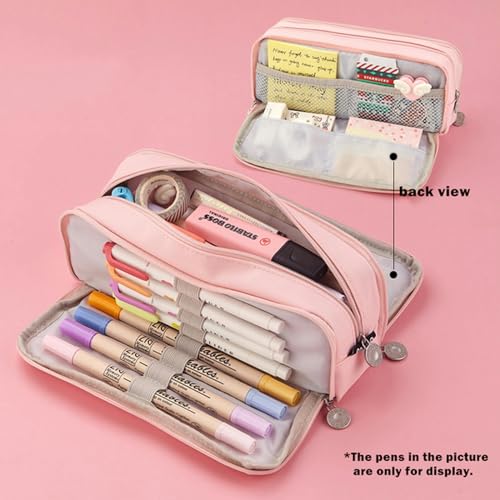 BOQUN Mäppchen Bleistiftkoffer Mit Großer Kapazität Kawaii Niedliche Bleistiftkoffer Student Pen Case Big School Supplies Storpernery Bleistifttaschen-Rosa von BOQUN