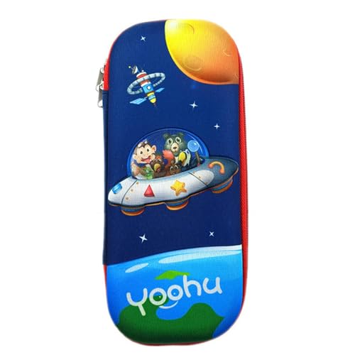 BOQUN Mäppchen Pencil Case Kawaii School Stationery 3D Space Pen Case Schullieferungen Süßes Dinosaurier Mit Hoher Kapazität Bleistiftbox-Raumschiff von BOQUN