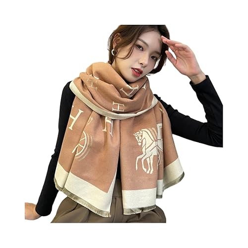BOQUN Winterschal Damen Herbst- Und Winterwagen H Doppelseitige Warme, Verdickte Nachahmung Kaschmirschal-Khaki von BoquN