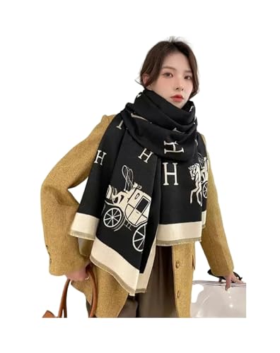 BOQUN Winterschal Winter Mode Vielseitig Hält Warm Nachgeahmte Kaschmir Eingedickte Halten Sie Warmen Schal-Schwarz-Einheitsgröße-> 8Y von BoquN