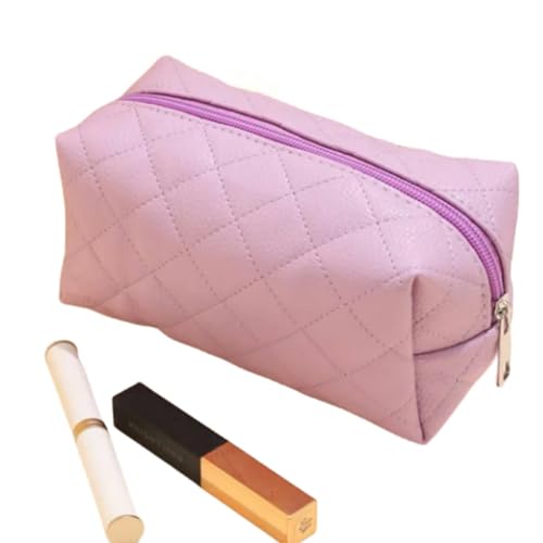 Kosmetiktasche Große Reisekosmetikbeutel Für Frauen Leder Make -Up Organizerinnen Weibliche Toilettenkit -Taschen Make -Up -Koffer Aufbewahrungstasche-Lila von BOQUN