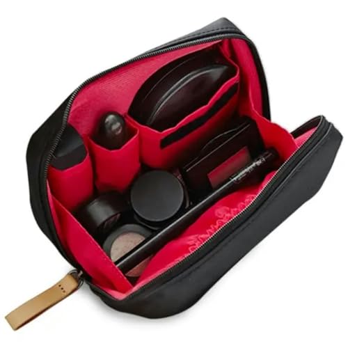 Kosmetiktasche Tragbare Frauen Make -Up -Tasche Kosmetikbeutel Coin Beutel Aufbewahrungstasche Mini Lippenstift Slitt Bag Toiletten -Tasche Organizer-Schwarz Rot von BOQUN