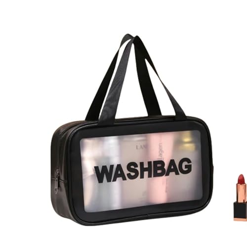 Make-up-Tasche, transparent, PVC, transparent, Make-up-Tasche, Reise-Make-up-Organizer, Aufbewahrung, Bad, Kulturbeutel, Kulturbeutel, Schwarz M, A von BOQUN